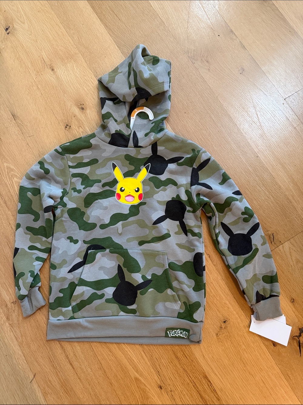 MAD Engine Kids Camouflage Hoodie with Yellow Pikachu Patch
